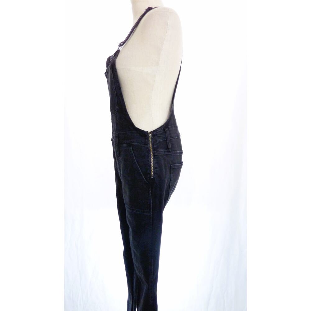 Madewell Black Denim Jean Overalls Medium Size Zip Skinny Lunar Overalls - Picture 5 of 8